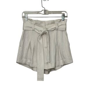 A. L. C. Cream high waist belted paper bag shorts size 2